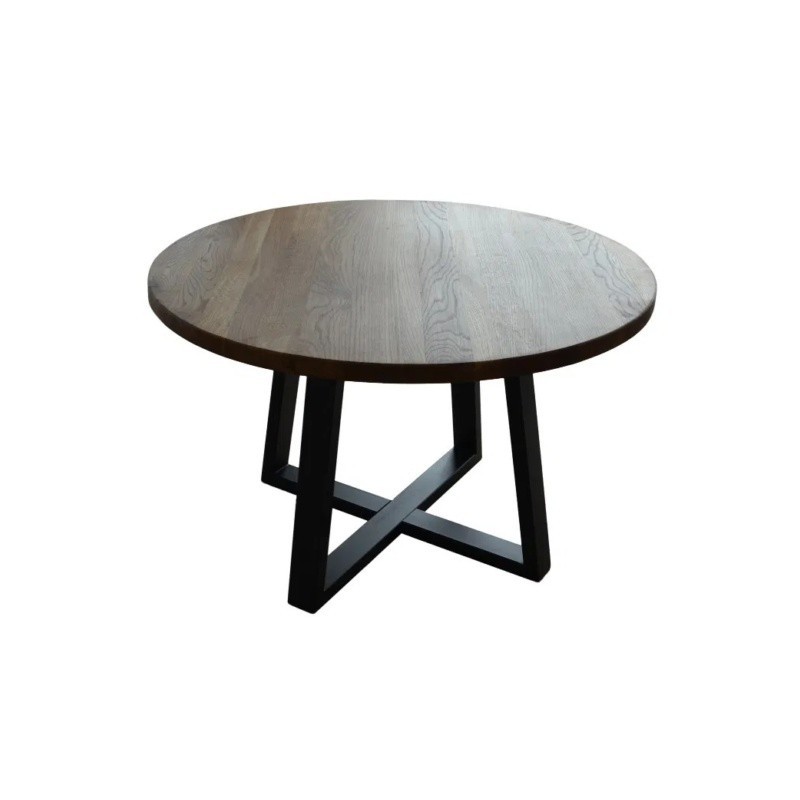 Round STANDARD oak table with Straight edge
